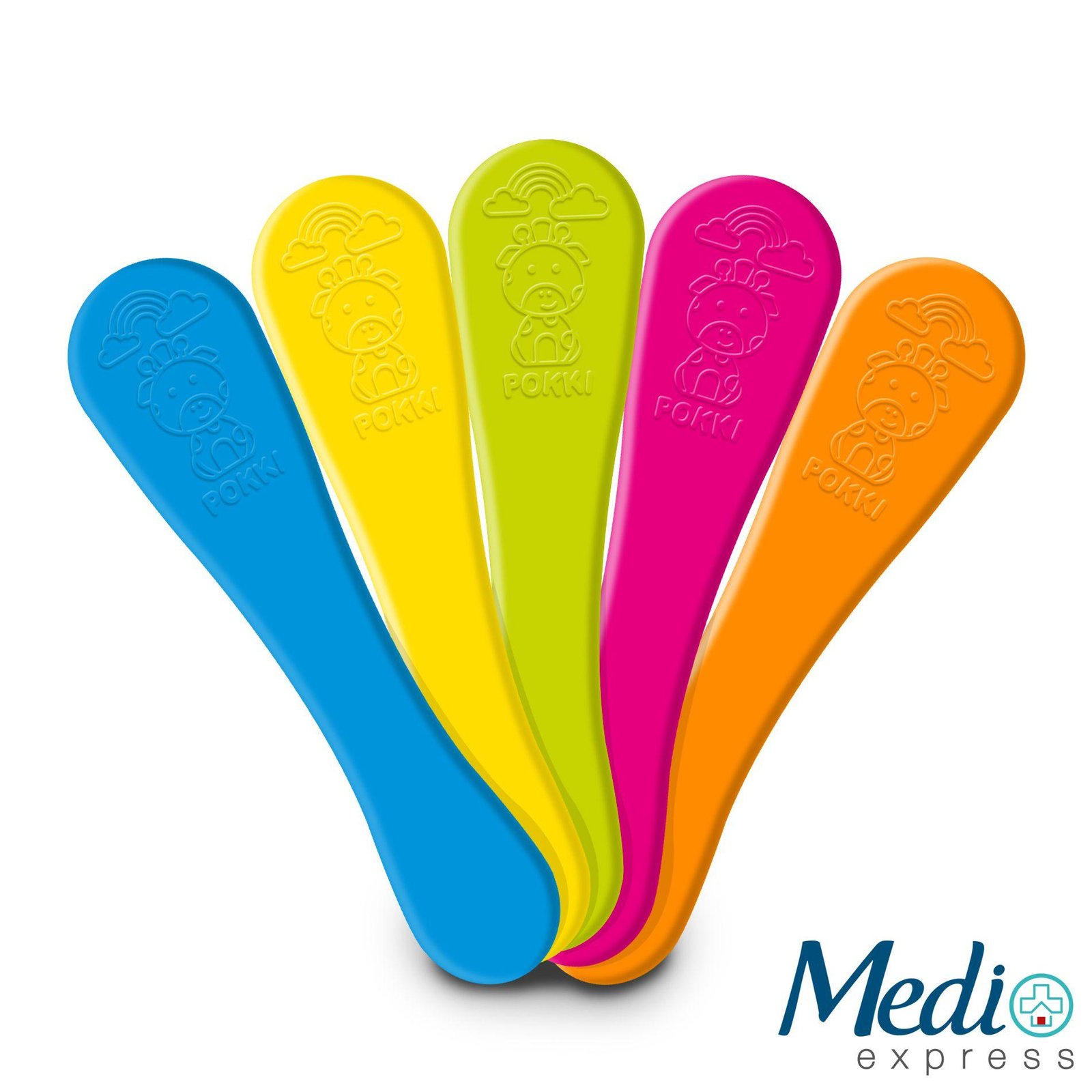 Abaixador de Língua Colorido Pokki - 50 Unidades