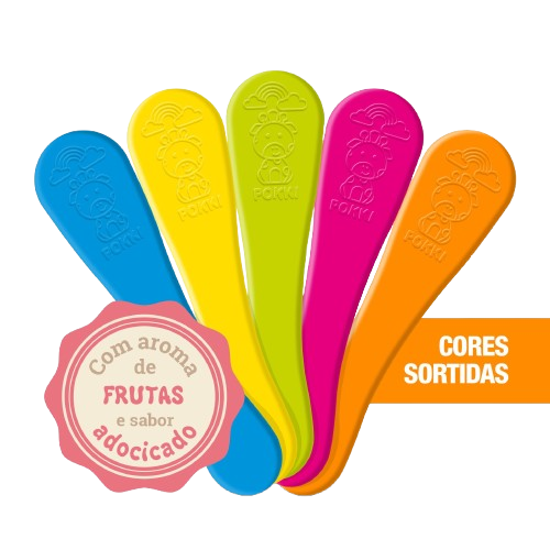 Abaixador de Língua Colorido Pokki - 50 Unidades