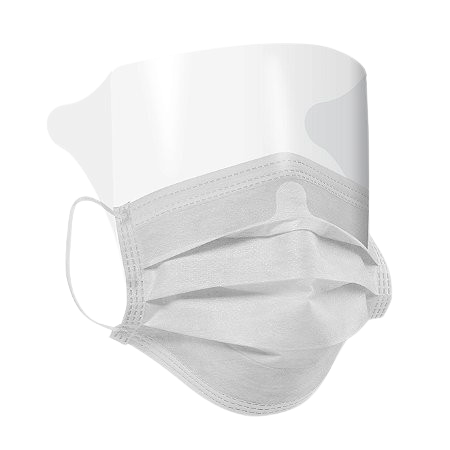 Máscara Cirúrgica Tripla com Protetor Visual e Elástico - 5 Un.