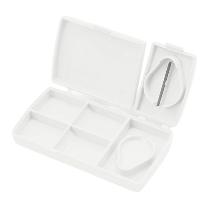 Porta Comprimido Diário 4 Divisórias com Cortador - Modelo Diário